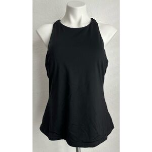 Athleta SWIM Plus Size Black Underwire Racer Back Tankini Top 40 B C